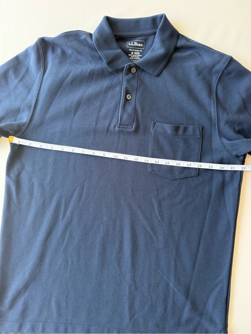 L.L. Bean Men's Navy Polo Shirt with Chest Pocket - Picture 8 of 9